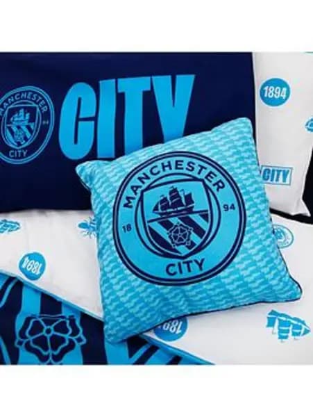 Manchester City FC MAN CITY CRESTCOL SQUARE CUSHION - One Size