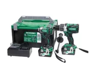 HiKOKI KC18DPLJAZ 18V BL Combi Drill Impact Driver Twin Pack