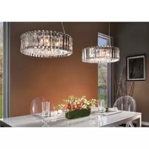 Loops - 8 Bulb Chandelier Hanging Pendant LIght Chrome LED G9 3.5W Bulb