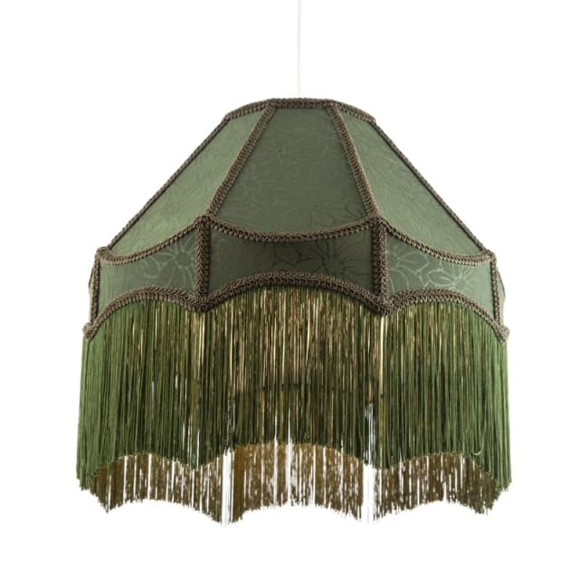 Happy Homewares Classic Forest Green Floral Jacquard Victorian Empire Pendant Shade in Dark Green Size: 16" Dark Green Unisex 16"