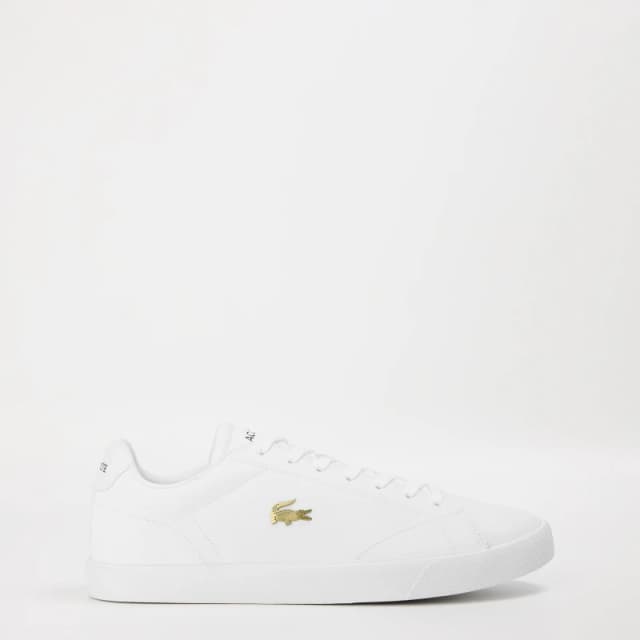 Lacoste Mens Lerond Pro Low-Top Trainers Wht/Wht/Gld 21G male 7 (40.5)