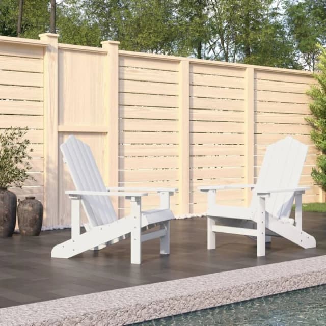 VIDAXL Garden Adirondack Chairs 2 pcs hdpe White Vidaxl 8720286847114