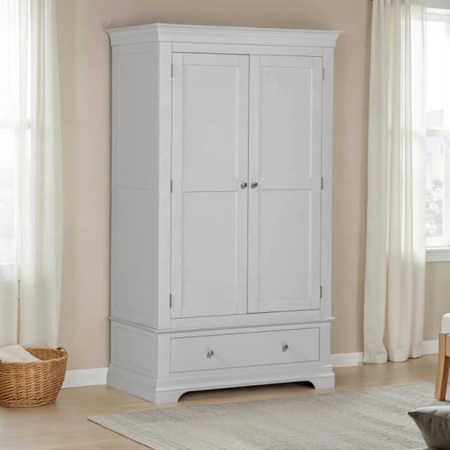 Seconique Bordeaux 2 Door Wardrobe Pebble Grey And Oak (Partially Assembled)