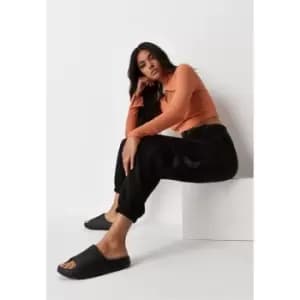 Missguided Belted Jersey Cargo Jogger - Black