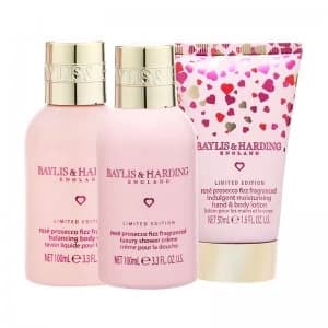 Baylis Harding Rose Prosecco Fizz Gift Set 100ml 3 Piece