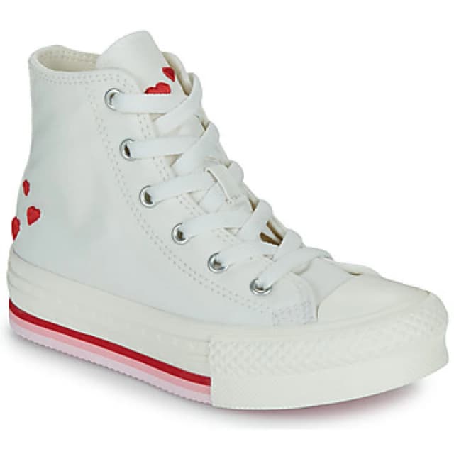 Converse white & pink eva lift hi valentines Girls Junior trainers White & Pink UK 10 (EU 27)