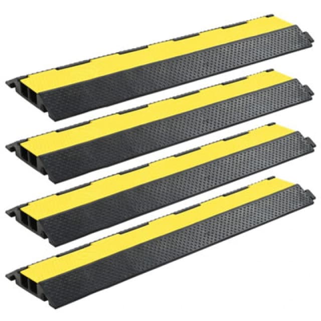 Vidaxl Cable Protector Ramps 4 Pcs 2 Channels Rubber 101.5cm Cable Protector Ramps