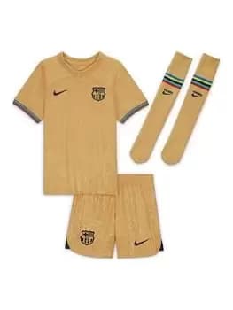 Nike Barcelona Little Kids 22/23 Away Kit - Gold, Size M (5-6 Years)