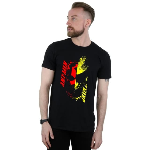 Marvel Marvel Men Ant-Man And The Wasp Split Face T-Shirt in Black Size: Small Black S Male 5057864309553