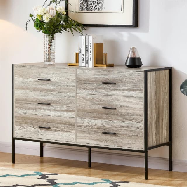 Lassic Vida Designs Brooklyn 6 Drawer Chest Grey unisex 6 Drawer