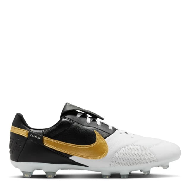 Nike Premier 3 Adults Firm Ground Football Boots White/Blk/Gold male 6 (39)