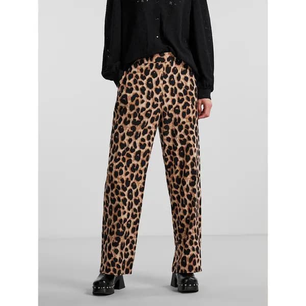 Leopard Print Trousers with High Waist
