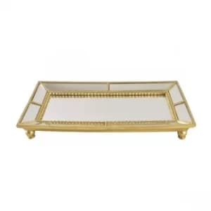 Ornate Mirrored Gold Trinket Tray 31cm
