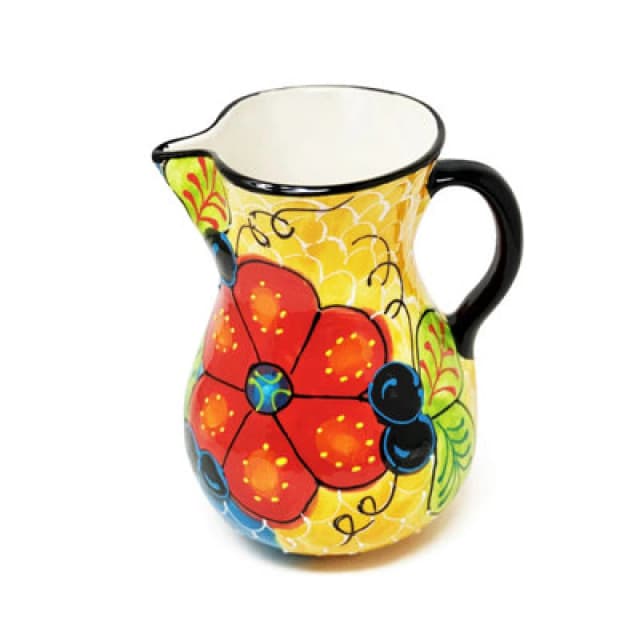 Verano Spanish Ceramics Classic Spanish Hand Painted Home Decor Large Pourer Jug 2L Fish Scales Multicolor Unisex