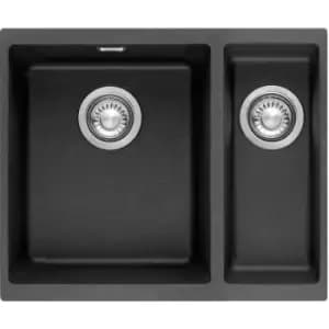 Franke SID 160 1.5 Bowl Carbon Black Tectonite Undermount Kitchen Sink And Waste