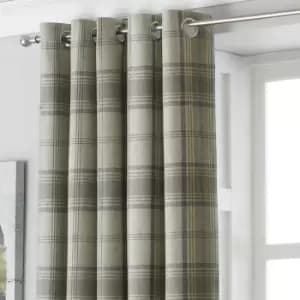 Aviemore Tartan Check Faux Wool Eyelet Curtains