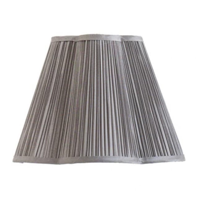 ValueLights ValueLights Loralei Dark Grey Pleated Faux Silk Scalloped Easy Fit Lamp Shade Size: Large Dark Grey Large Unisex 5016529272243