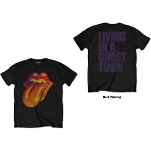 The Rolling Stones - Ghost Town Distressed Unisex Large T-Shirt - Black