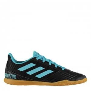 adidas Predator 19.4 Junior Indoor Football Trainers - Black/Cyan