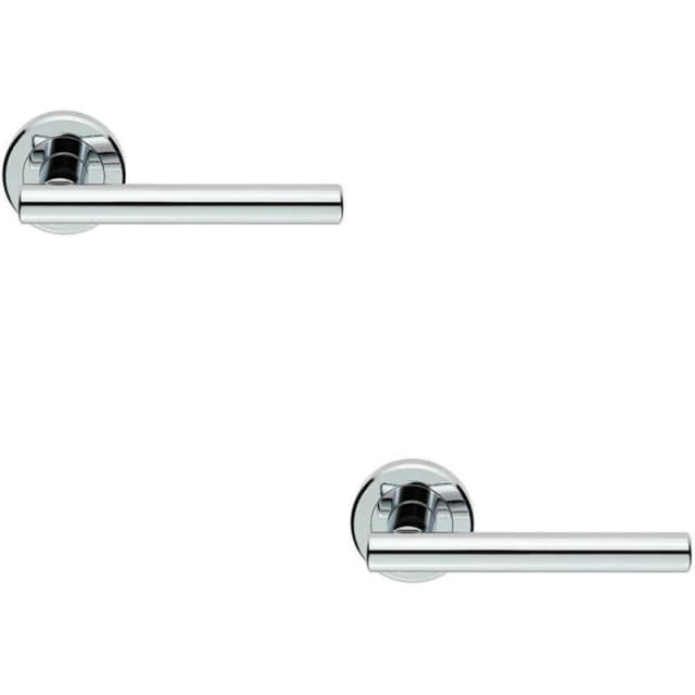 Loops 2x PAIR Straight T Bar Handle on Round Rose Concealed Fix Polished Chrome Multi