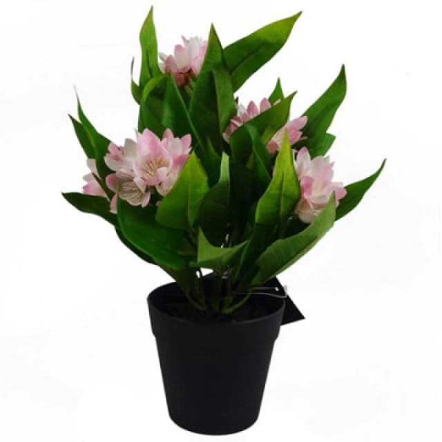 Leaf 18Cm Artificial Freesia Plant Light Pink Flowering