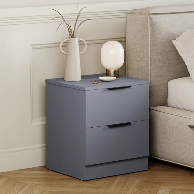 Lassic Trega 2 Drawer Bedside Chest Grey unisex 2 Drawer