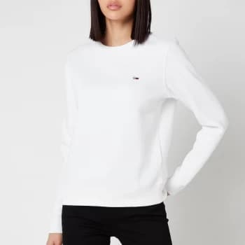 Tommy Jeans Womens Regular Fleece Sweatshirt - White - L