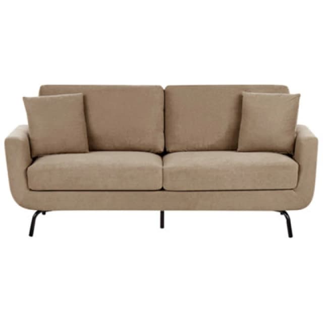Beliani Sofa 3 Seater Vesala Fabric Light Brown