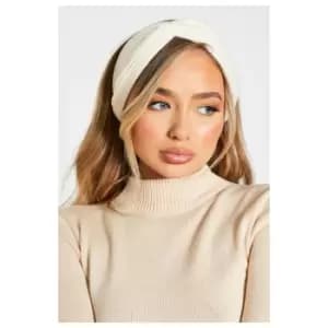 I Saw It First Knit Twist Headband - White