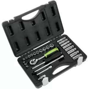 S01234 Socket Set 26pc 1/4'Sq Drive Metric - Sealey