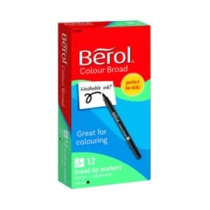 Colour Broad Markers Black (Pack of 12) 2141502