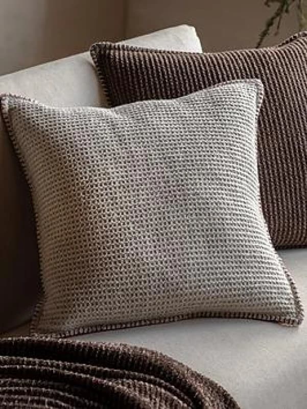 Crossland Grove Haven Textured Weave Cushion Cream 450X450mm, Cream 5061087223169