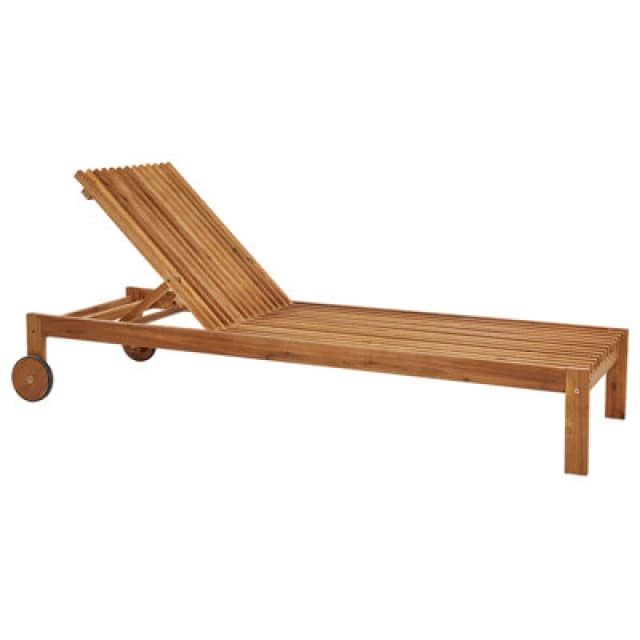 Beliani Sun Lounger Bellano Reclining Acacia Wood Brown