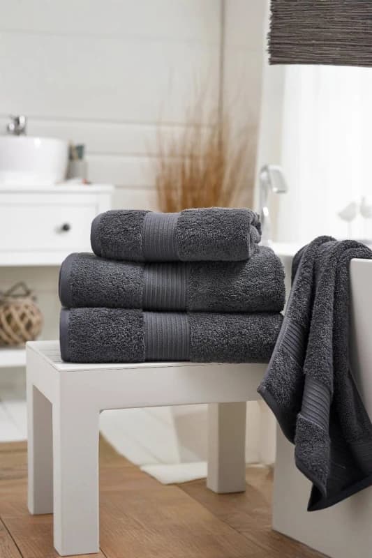 Deyongs Bliss Pima 4 Piece Towel Bale - 2 x Hand & x 2 Bath Towels in Charcoal Charcoal Unisex