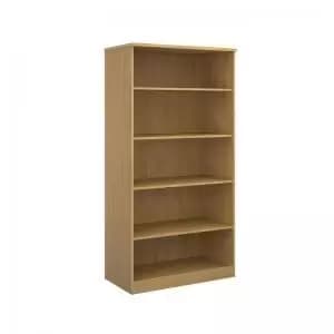 Deluxe bookcase 2000mm high with 4 shelves - oak