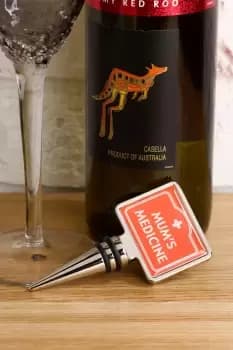 Mums Medicine Wine Stopper - Red