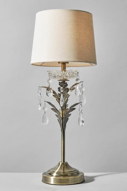 EA BHS Josefine Leaf Metal Table Lamp - Brass