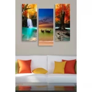 MDF0025 Multicolor Decorative MDF Painting (3 Pieces)
