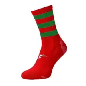 Precision Unisex Adult Pro Hooped Football Socks (7 UK-11 UK) (Red/Green)