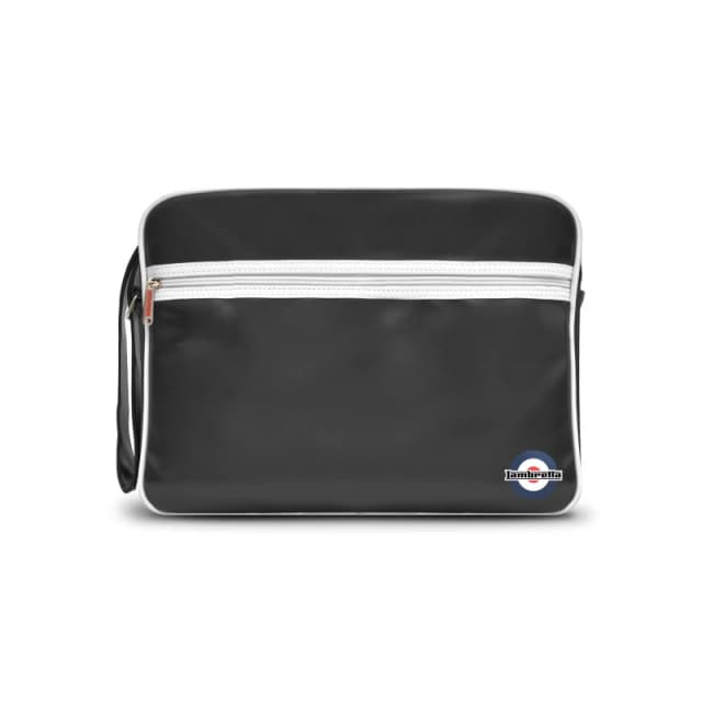 Lambretta Mens Retro Flight Bag Black/White male One Size
