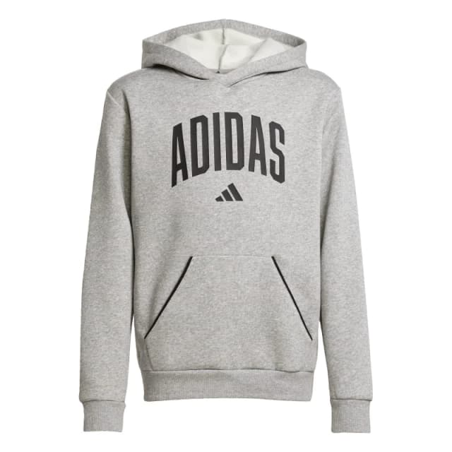 adidas Unisex Kids Fleece Hoodie Grey/Black unisex 9-10 Years