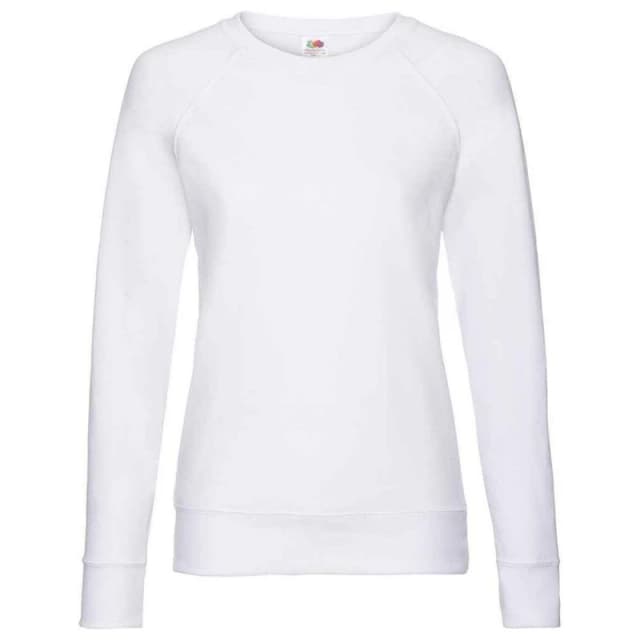 Fruit Of The Loom Fruit of the Loom Men Lightweight Lady Fit Raglan Sweatshirt in White Size: 10 White 10 Male 5063425937301