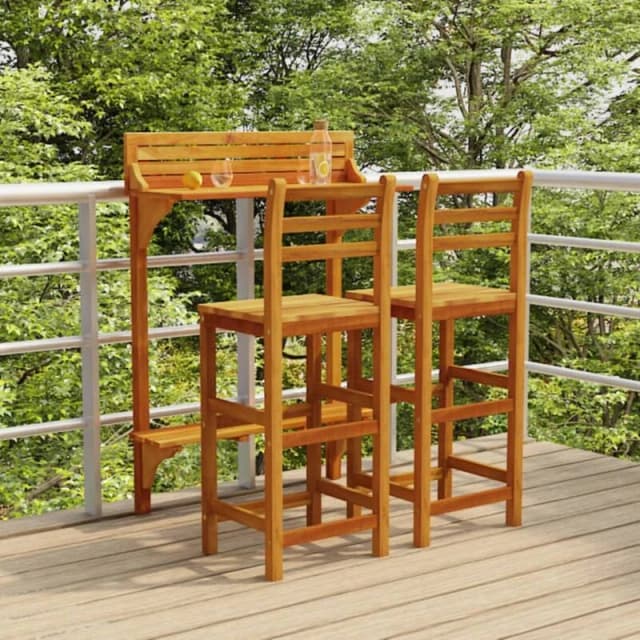 VIDAXL 3 Piece Balcony Bar Set Solid Wood Acacia Vidaxl 8720287143062