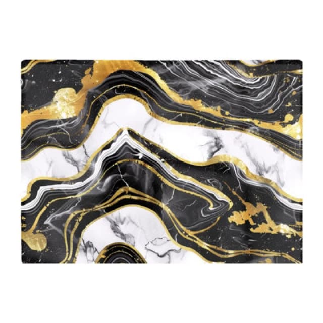 Warren Reed Designer Black And Gold Marble Effect Chopping Board