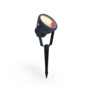 Lutec MINI LETO IP65 INTEGRATED LED SPIKE LIGHT IN BLACK 400 LUMEN 2700K-6500K+RGB