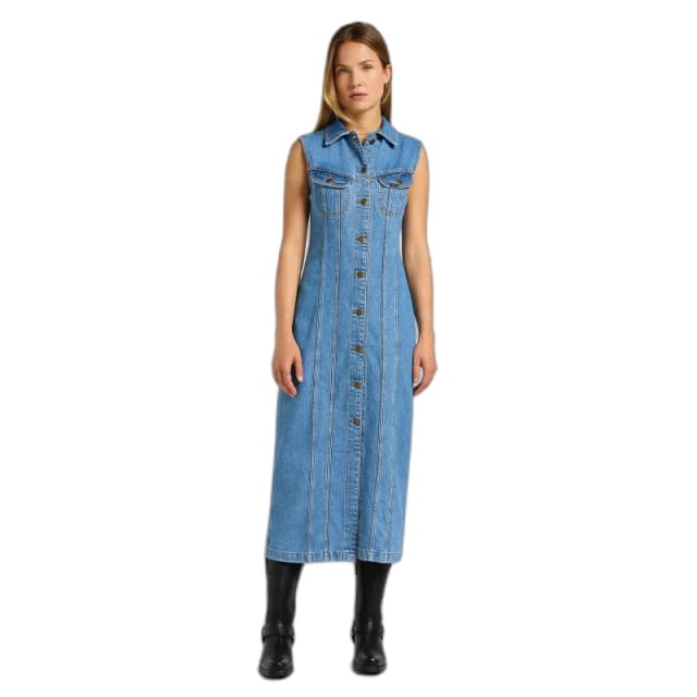 Lee Womens long slim jean dress Lee Bleu Female S