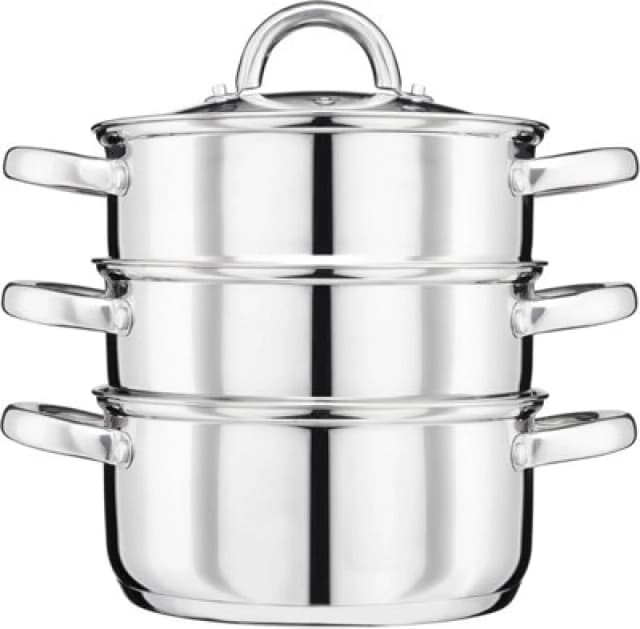 Cooks Professional 3 Tier Tier Steam Cooker Steamer Pan Cook Stainless Steel Cooks Professional Silver unisex