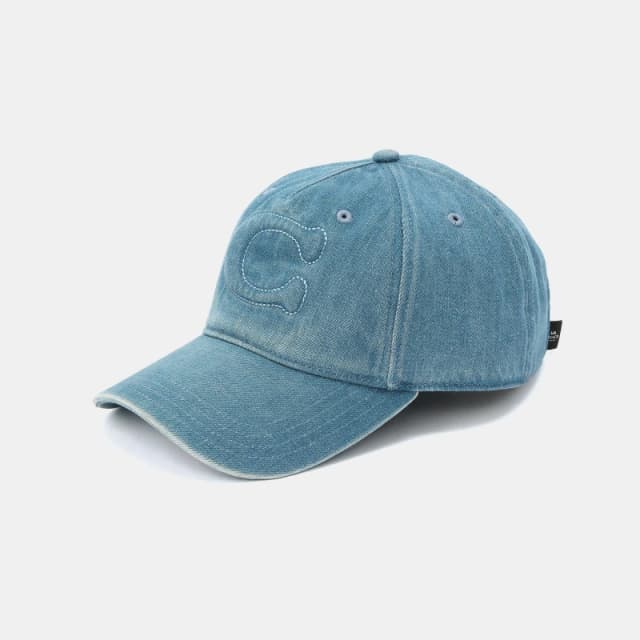 Coach Womens Sculpted C Baseball Cap Indigo female Ladies