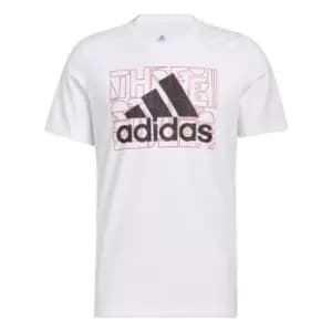 adidas Digital DNA Badge of Sport Graphic T-Shirt Mens - White