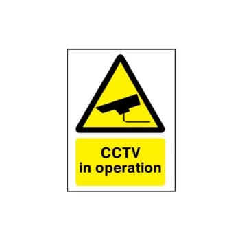 CCTV in Operation Vinyl Warning Sign - 148 X 210MM